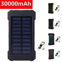 30000mAh Solar Power Bank for Xiaomi Dual USB Portable External Battery Pack Power Bank Solar Charger for Samsung iPhone 12 XR