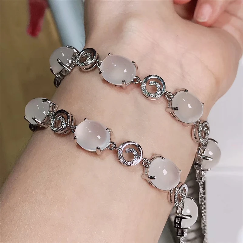 1 шт. женский браслет из серебра 925 пробы с натуральным нефритом