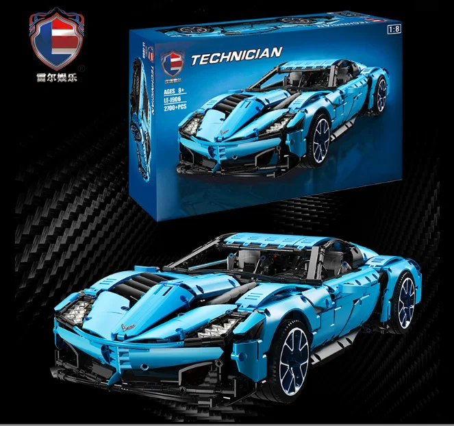 

J906 MOC High-Tech Car Toys Compatible Corvetted Grand Sport Muscle Car Model Building Blocks 2700pcs Brick Kids Christmas Gift