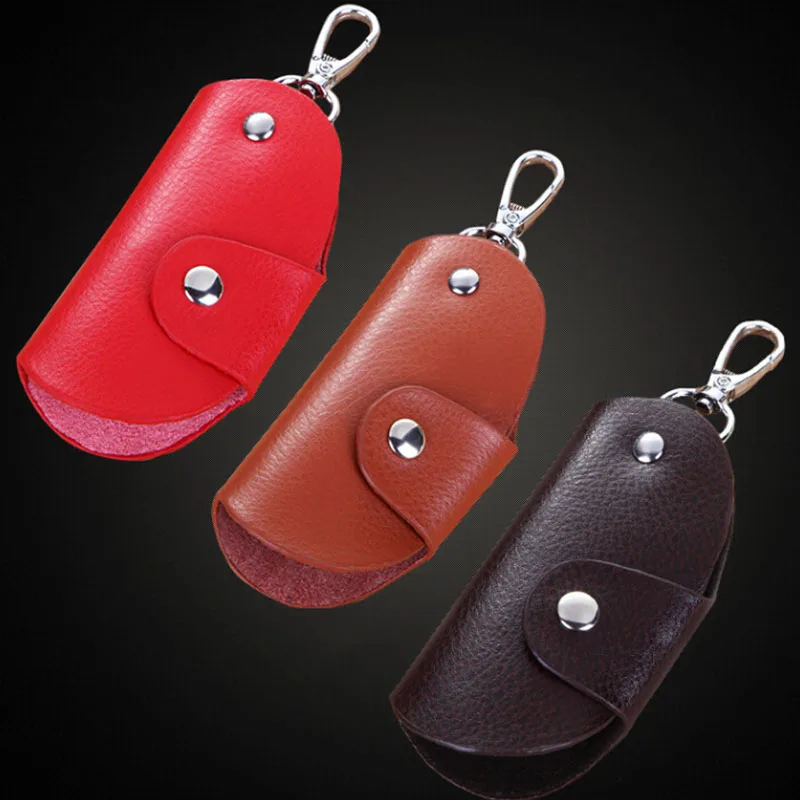 cowhide leather car key bag wallet multi function case housekeeper holders | Багаж и сумки