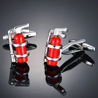 fire extinguisher style copper red cufflinks for men jewelry fench shirt cuff buttons male suit wedding gift