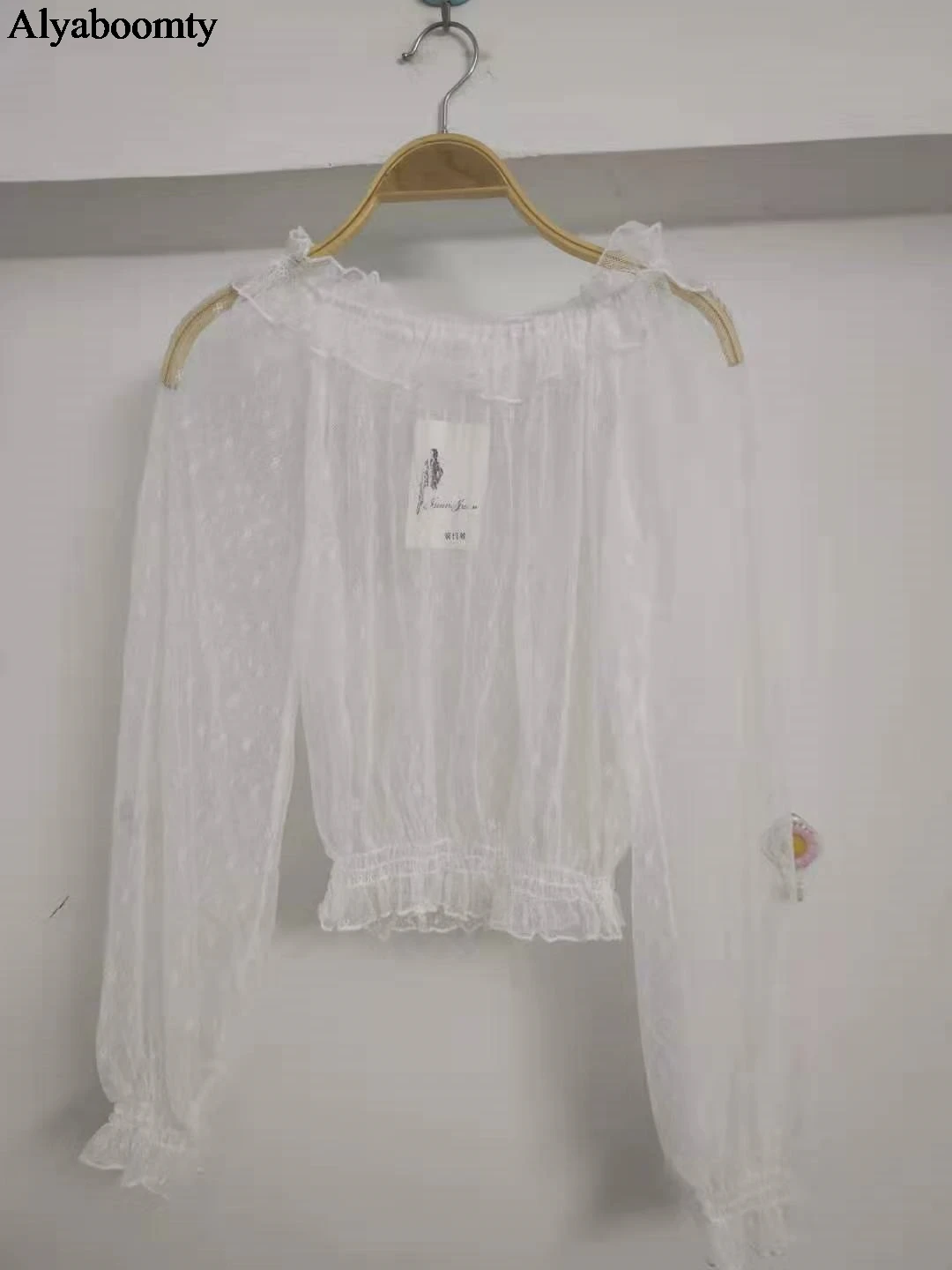 Only White Blouse Женский милый сарафан японского стиля"лолита",летний и осенний сарафан в клетку,короткий повседневный сарафан с оборками,бантом и кружевом - Color: Only White Blouse