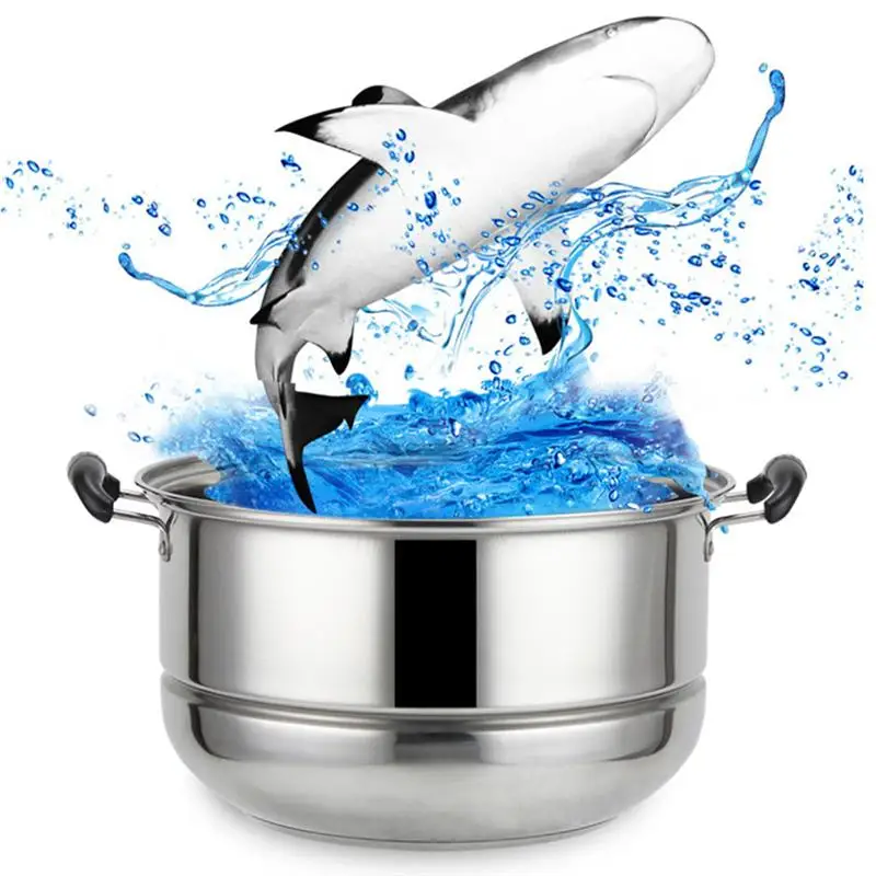 

1 pc Steamer Multifunction Thick Kitchen Stainless Steel Three-layer Soup Steam Pot Cooking Pots for Gas Stove Induction Cooker