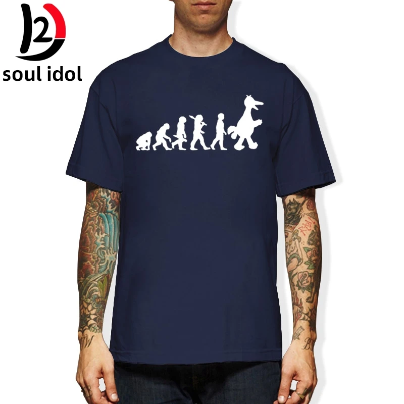 D2 Топы летом прохладно забавная Для мужчин футболка птица Эволюция s Графический
