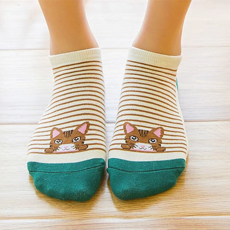 5 пар/лот женские носки с животными из мультфильма кот &quot Джокер хлопковые