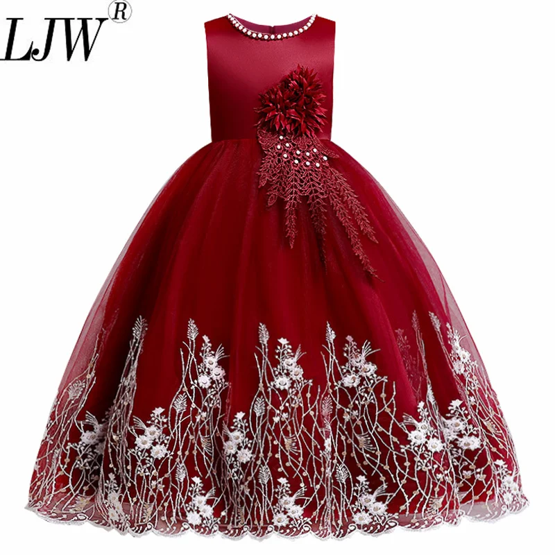 Lace 4-14yr Girl Dresses New Year Clothes Girls Birthday Wedding Party Pageant Sleeveless Long Princess Dress Christmas Costume | Детская