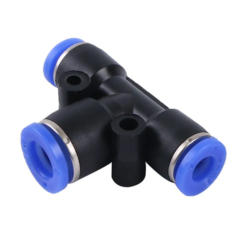 

10pcs 6mm Push Connector Pneumatic Tee Fitting Hose Tube Inline Push Fit Connector Air Line Tee Push Connector Pneumatic