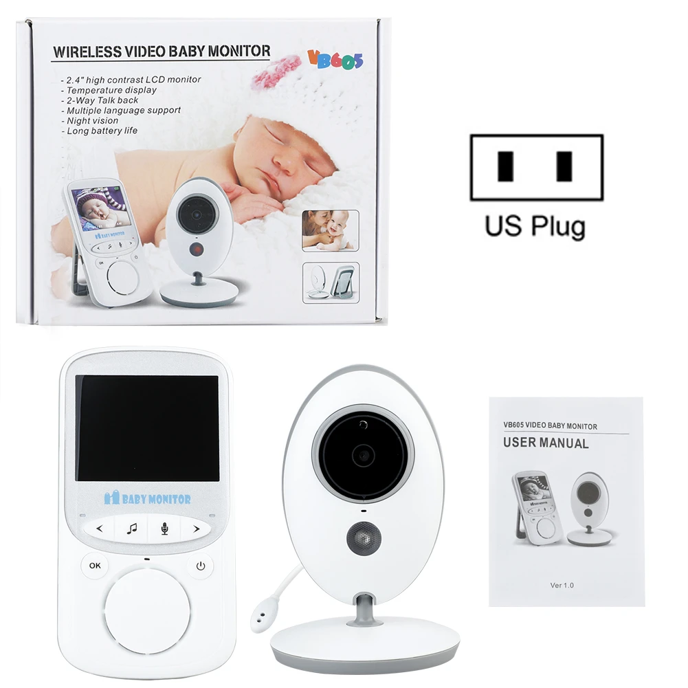 

Wireless LCD Audio Video Baby Monitor Radio Nanny Music Intercom IR 24h Portable Baby Camera