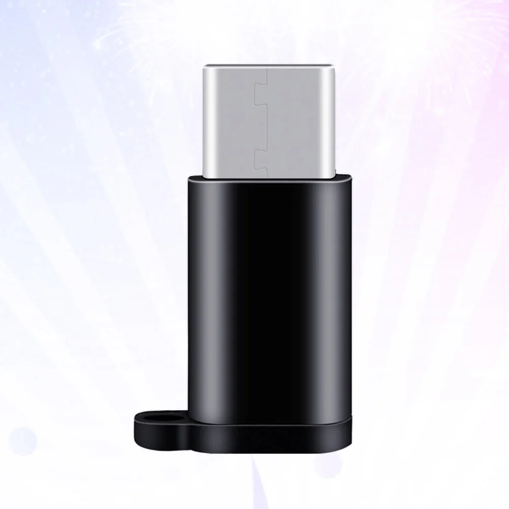 

USB Type Adapter Micro USB Female to USB-C Male Connector Charger Cable Converter Keychain Accessories (Black)