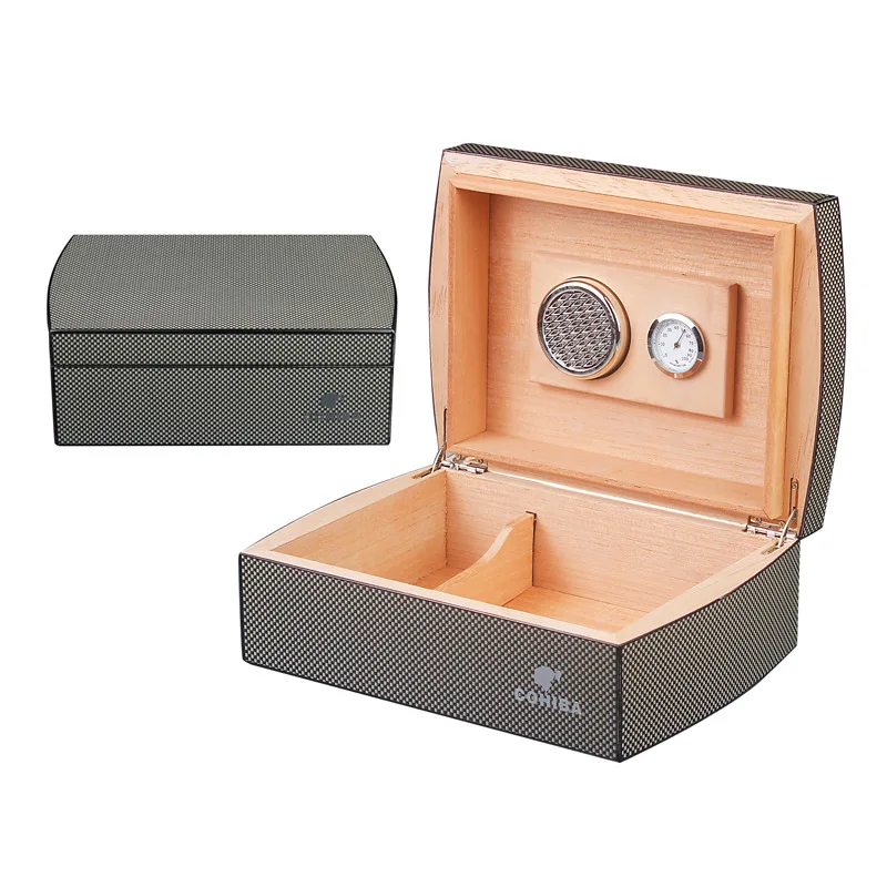 

Ручная работа, кедровый хьюмидор, коробка для сигар из углеродного волокна, шкафчик для сигар с дизайном 25 Кар, сигареты без логотипа