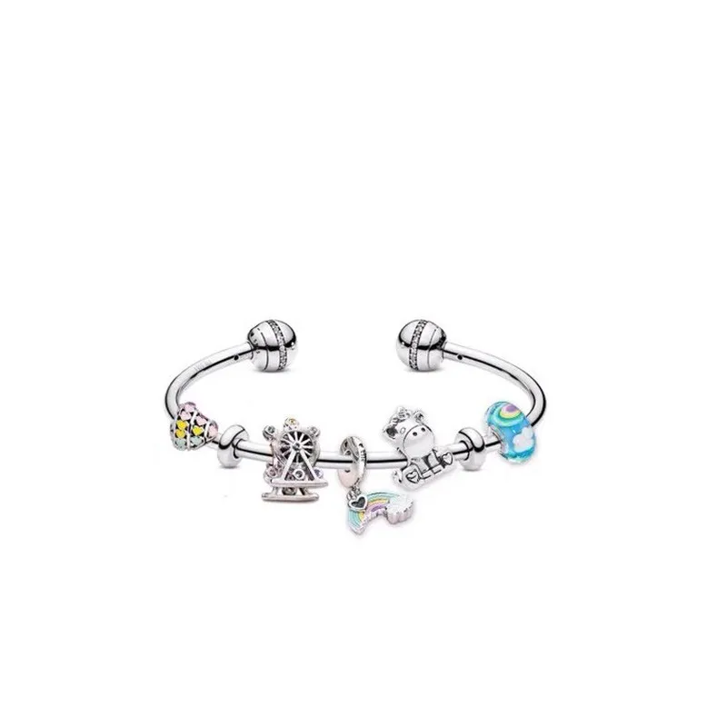 

Original 925 Sterling Silver Exquisite Star Envelope Pendant With Crystal Bracelet Fit Original Pan Charm Diy Jewelry