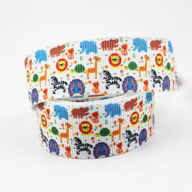

Animales printed grosgrain ribbon Tape Clothing Bakery hairbow gift wrapping hairbow headwear DIY decoratio 16-75MM