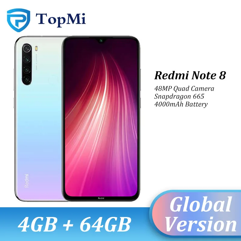 Глобальная версия Xiaomi Redmi Note 8 4 Гб оперативной памяти 64 встроенной 48MP сзади Quad
