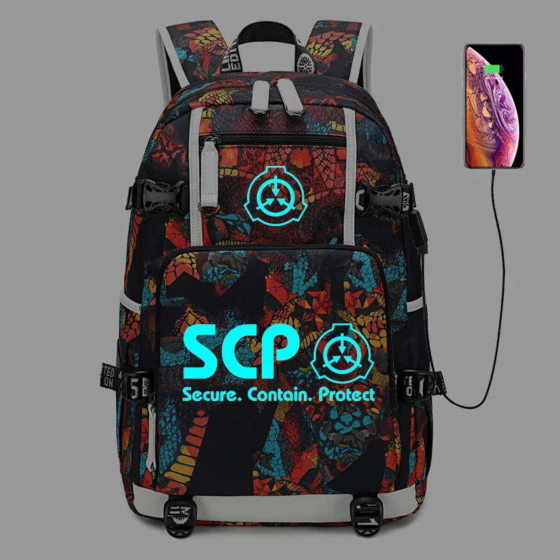 SCP специальные процедуры удержания Косплей рюкзак светящийся usb зарядка для