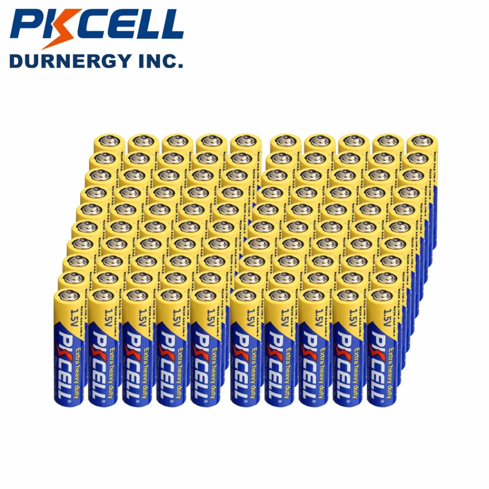 

100 шт., сверхмощная аккумуляторная батарея PKCELL AAA R03P R03 1,5 в