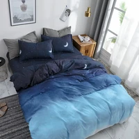 afervor night sky moon and star printed bed set quilt cover flatsheet pillowcase home textile for single double bed dropshipping
