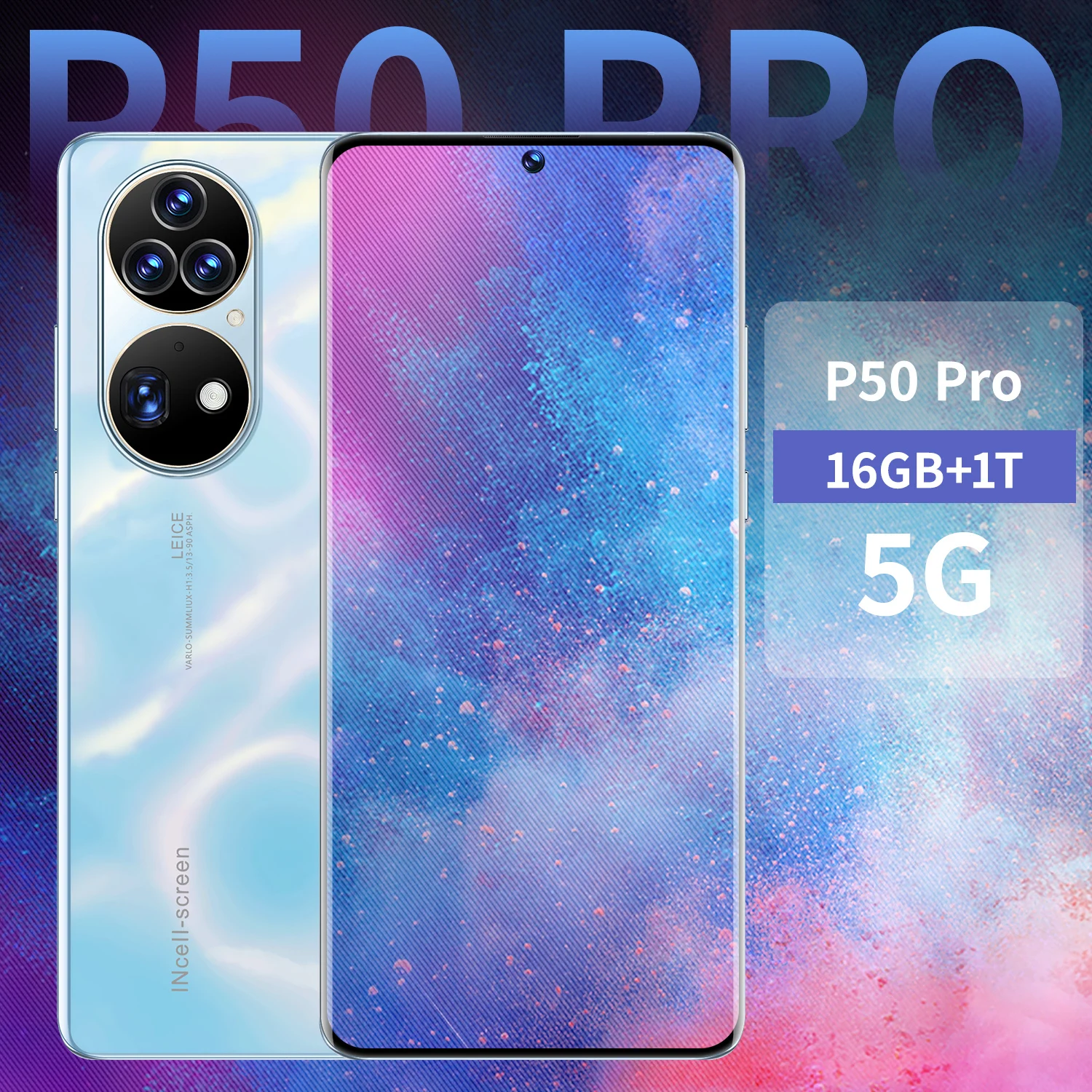 

HUAVVEI P50 Pro 16 GB 1 T 36+64MP Smartphones Android 11 5G 6800mAh 10 Core Really Telephone MTK6889 Face ID