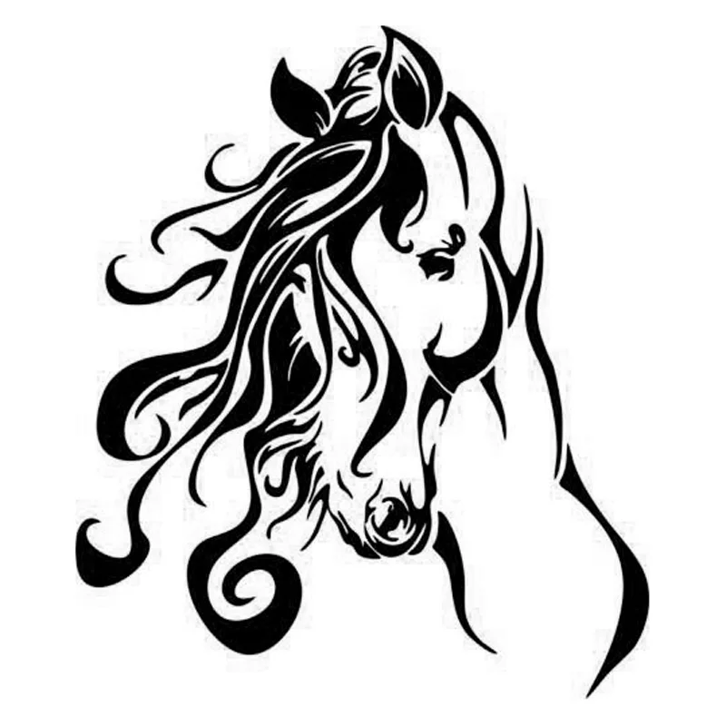 

12.1cm*14.2cm Horse Head Fashion Vinyl Car-Styling Car Sticker