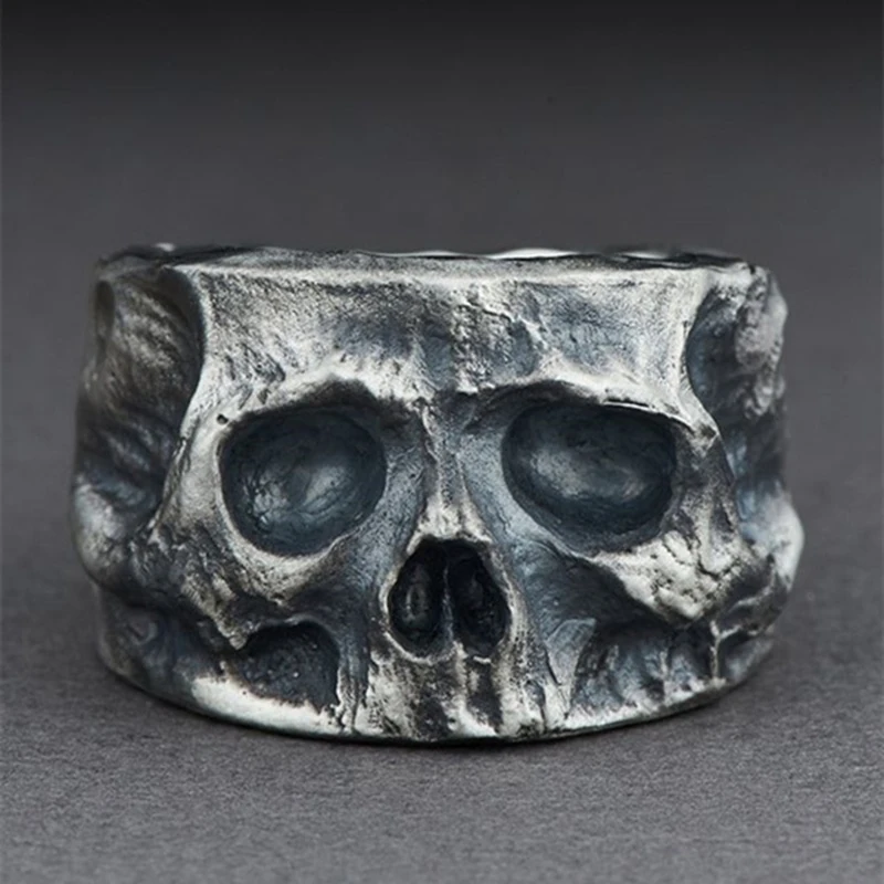 

Vintage Gothic Skeleton Mens Skull Ring 316L Stainless Steel Rings for Men Party Punk Rock Biker Jewelry Gifts Male