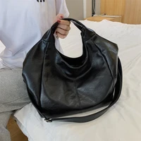 black big half moon shoulder bags for women luxury design handbag large shopper tote bag female soft leather crossbody hobos bag