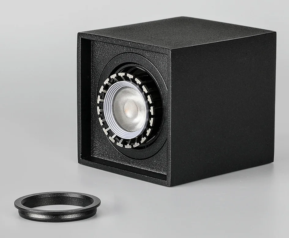 $13.79 1pcs Square Surface Mounted LED Downlight with Replaceable GU10 LED Bulb 7W 10W LED Ceiling Spot Light AC85V-265V Indoor