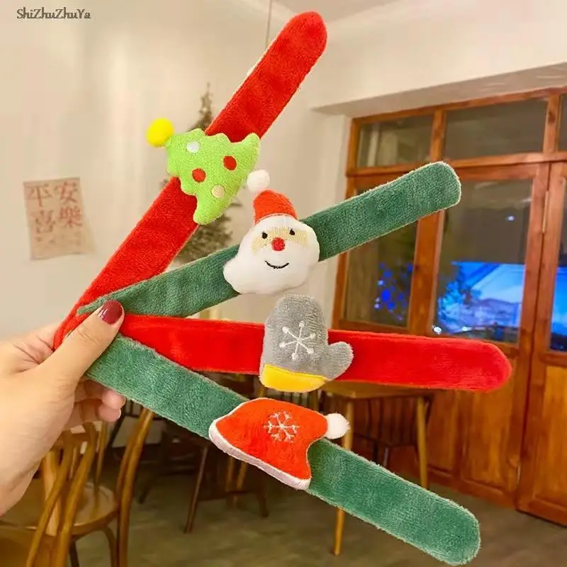 

Christmas pat circle decoration bracelet Christmas tree elderly elk bells plush wristband children's day props new year gift