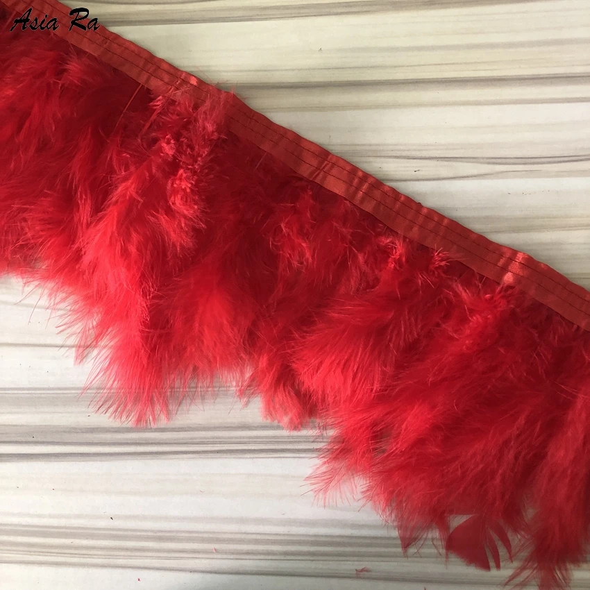 10 м/лот розовая лента из перьев индейки ручная работа Рукоделие сделай сам одежда