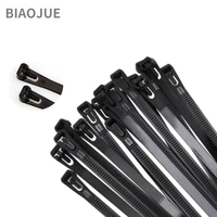 100pcs black releasable nylon cable ties loose slipknot tie reusable wrap strap 8150200250300400450