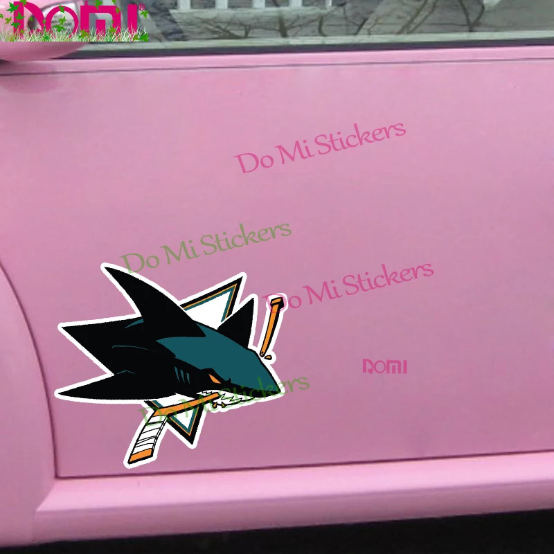 

DOMI 16.6*13.5CM Interesting Cartoon Baseball and Sharks Colored Racing Laptop Helmet Trunk Wall Car Styling Car Stickers JDM