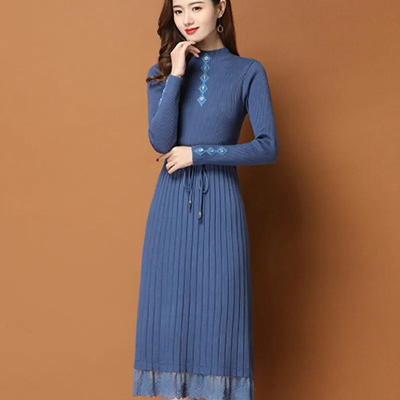 Осень зима 2020 элегантное женское облегающее черное вечерние котажное платье