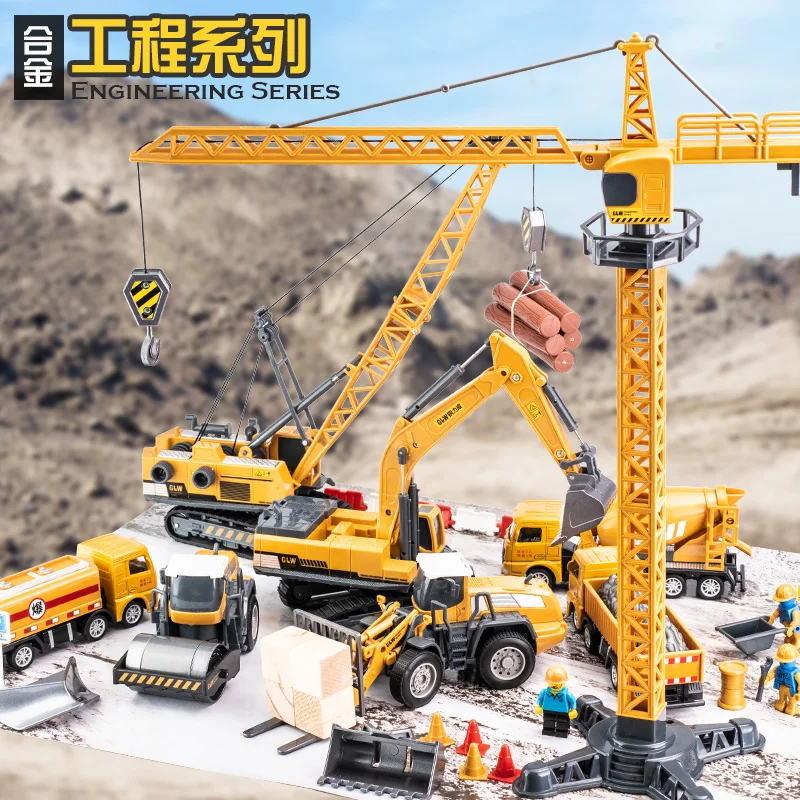 Детская городская техника бульдозер кран автомобиль грузовик строительная