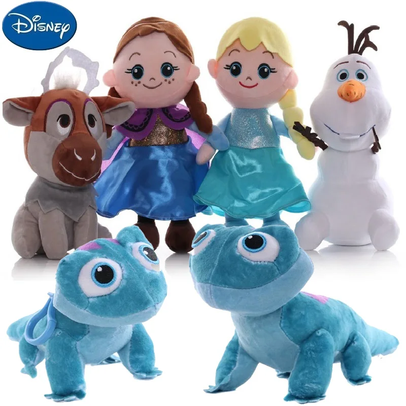 

Disney 15-35CM Frozen 2 Bruni Elsa Olaf Toys Chameleon Anime Cartoon Figure Plush Dolls Figures children Birthday Gift Boy Girl
