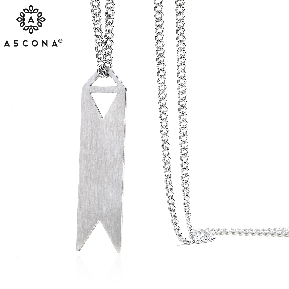 

ASCONA Stainless Steel Pendant Style Necklace Silver Plated Pendant Necklace Charm Ladies and Men's Birthday Party Fashion