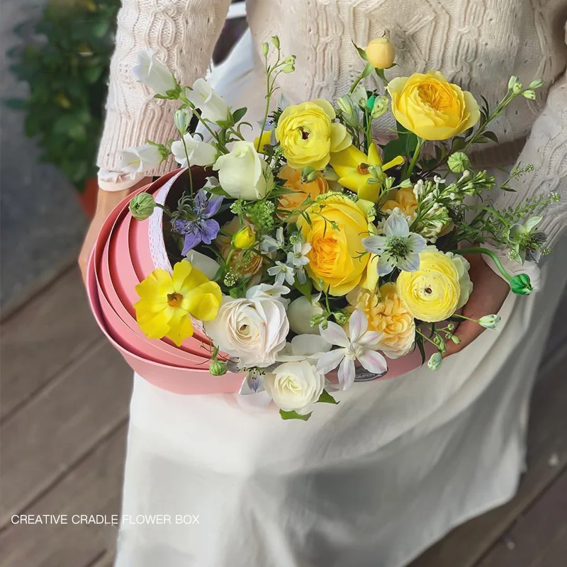 Цветочная коробка колыбель в форме бумажного букета ведро День Святого