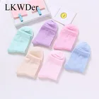 6 шт. = 3 пары, женские хлопковые однотонные вязаные длинные короткие носки