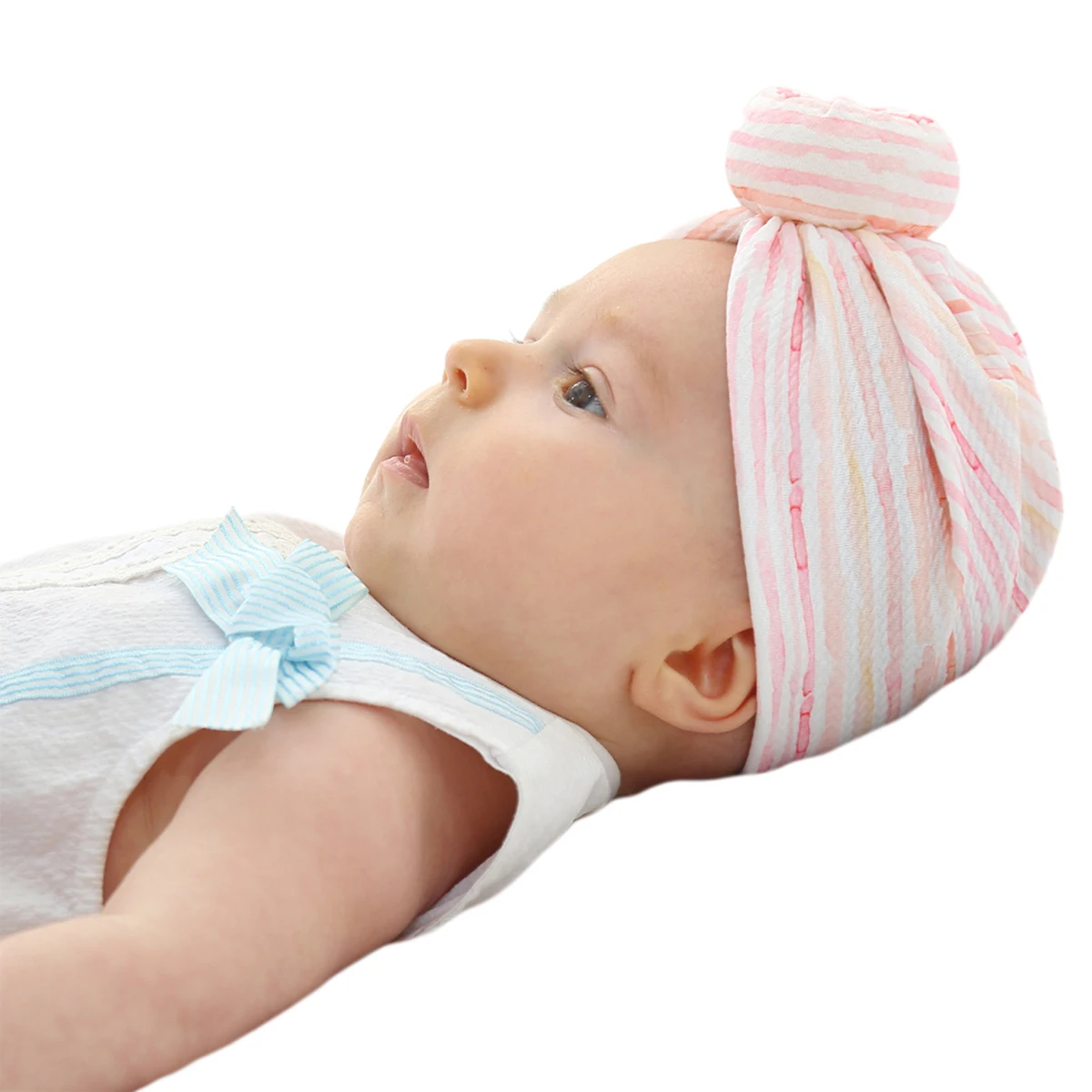 Мягкая плиссированная хлопковая шляпа с цветочным принтом для новорожденных