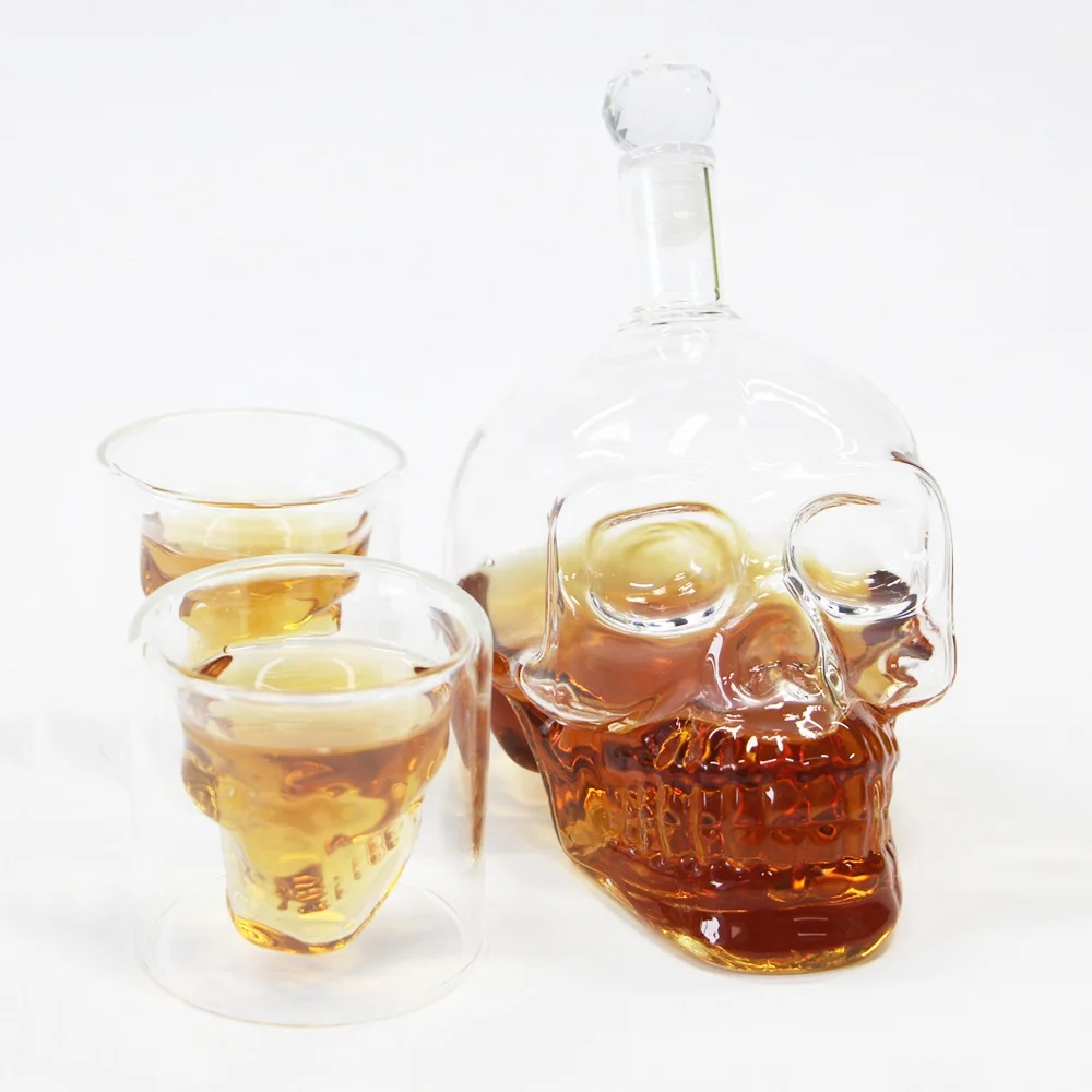 

Skull Head Whisky Decanter Wineglass Cup Vodka Whiskey Wine Tea Drinking Bottle Decanter Drinkware Spirits Wine glasses Creative