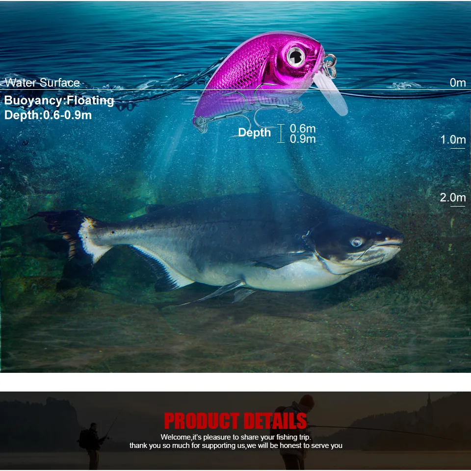 

45mm 7.2g Wobler Na Ryby Popper Lures Fishing Minnow Lure For River And The Sea Fish Luya Bait Plastic Wobblers Top Water Lure