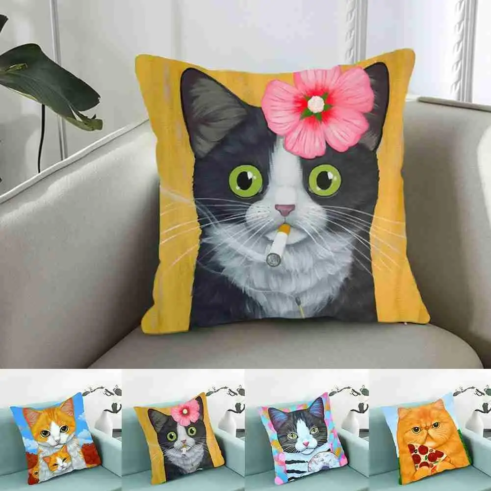 

Creative Cat Cartoon Cute Garfield Home Pillow Case Cover Wedding Party Sofa Family Office Chair Seat Gift Nap Car Cushion G9A0