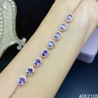 kjjeaxcmy fine jewelry 925 sterling silver inlaid natural tanzanite women noble fashion ol style gem hand bracelet support detec