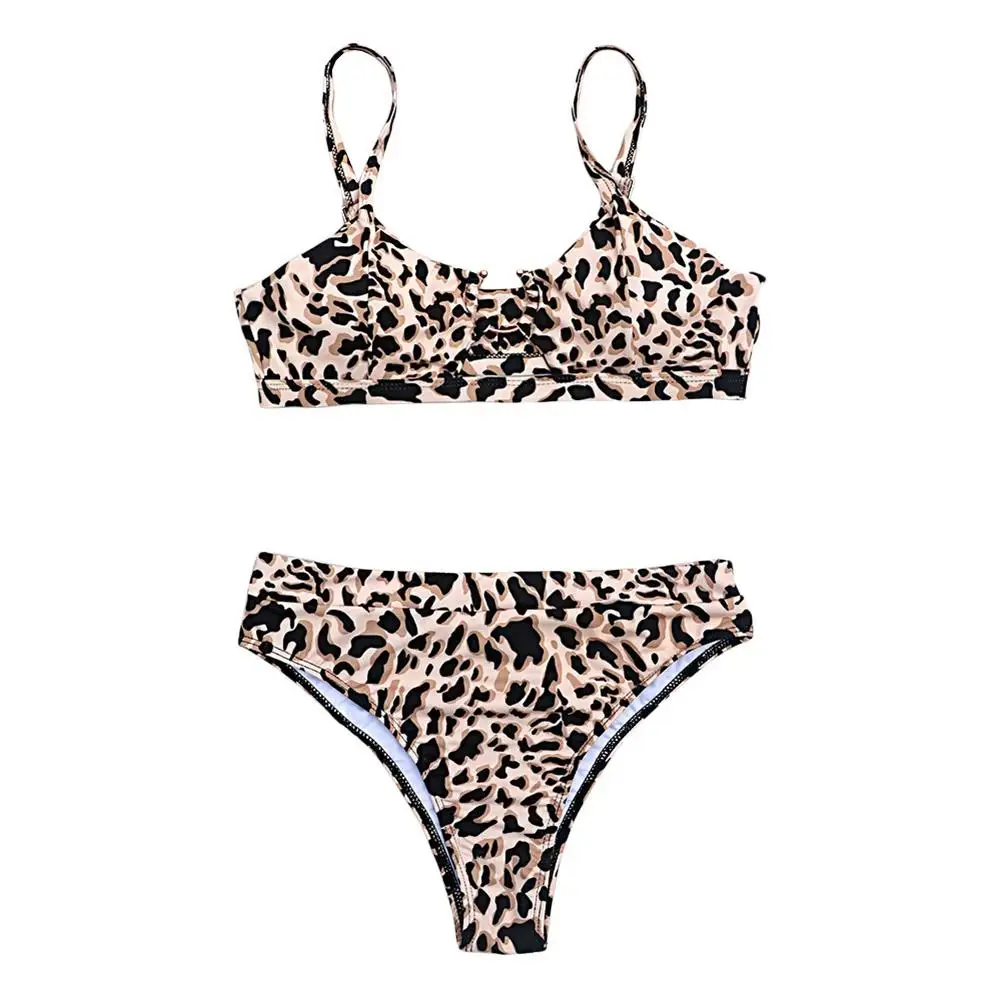 

Women's Swimming Suit 2021 Women Sexy Leopard Snake Print Swimsuit Padded Bra Low Rise Briefs Bikini Set