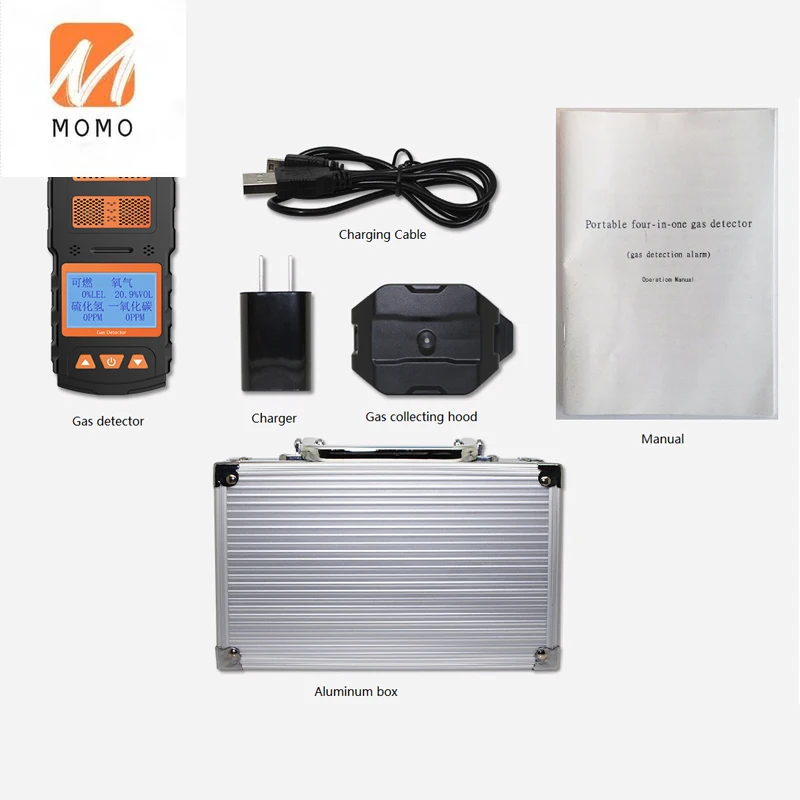 

best portable 4 in 1 ethane CO H2S O2 oxygen natural lpg methane gas detector