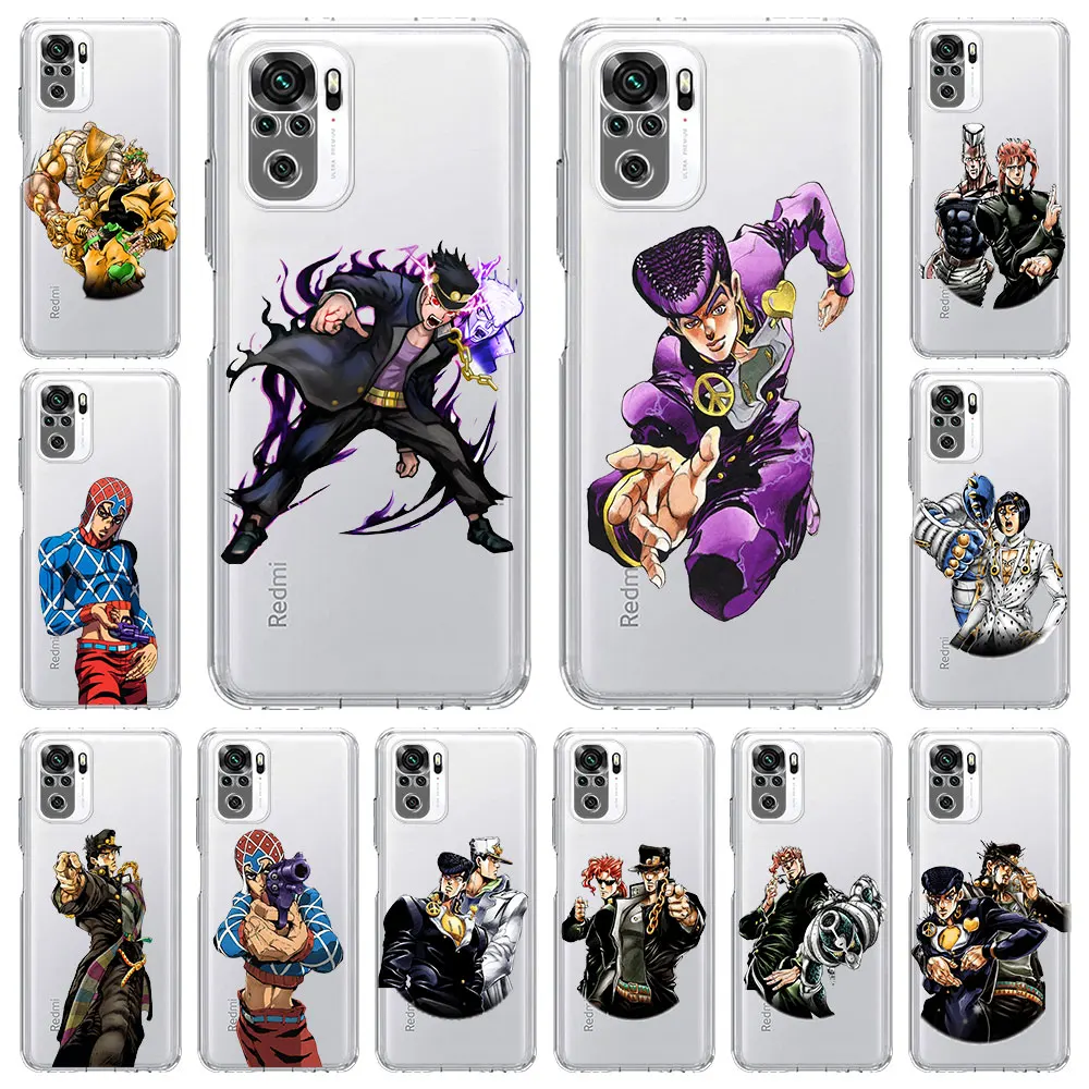 

JoJo's Bizarre Adventure Anime Phone Case For Xiaomi Poco X3 NFC M3 Redmi Note 9S 9 8 10 Pro 7 8T 9C 9A 8A K40 Soft Clear Cover