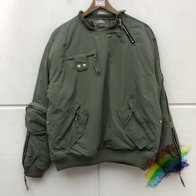 

Vintage High Street Multi-Zip Sweatshirts Women Men High Quality Heavy Fabric Padded Coat Hoodie