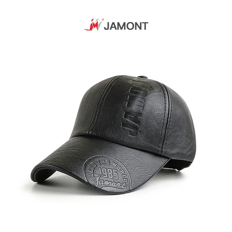 Мужская зимняя бейсболка из искусственной кожи в европейском и американском
