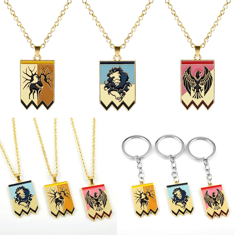 

Japan Anime Game Fire Emblem Lion Milu deer Eagle Metal Enamel Chain Necklaces Keychains Jewelry For Women/Men Free Shipping