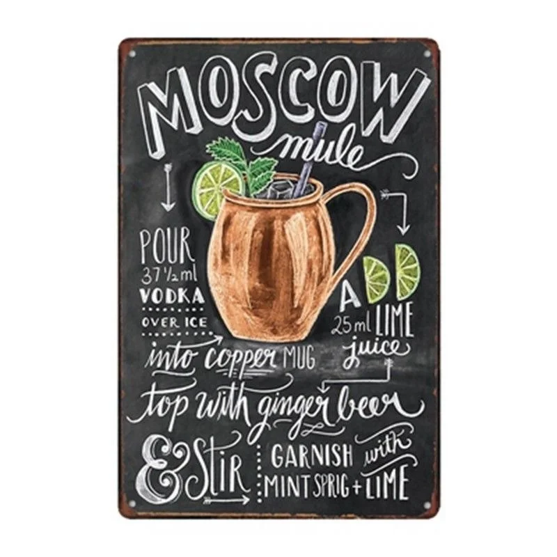 

Metal Tin Sign moscow mule cocktail Bar Pub Home Vintage Retro Poster Cafe ART(Visit Our Store, More Products!!!)