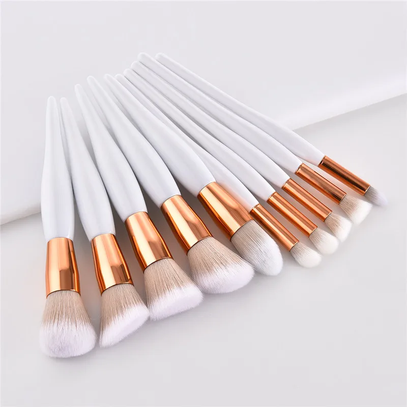 

10pcs/set makeup brushes set for Foundation blush Liquid Kabuki brush Makeup Brush Oblique Head Eye shadow Brush kit