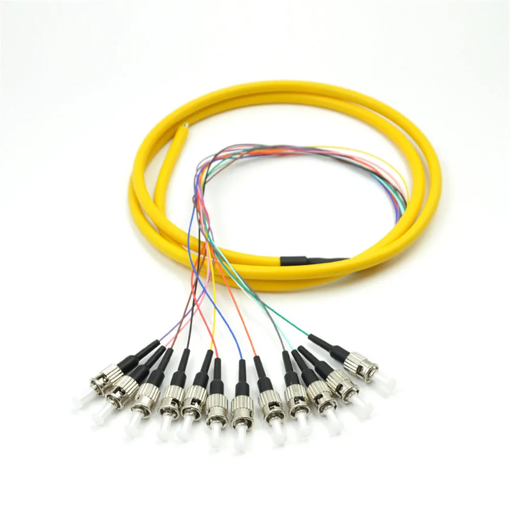 

Free Shipping 1/5/10pcs ST/UPC 12 Cores Fanout Fiber Optic Pigtail SM Simplex 12 Core Optical Fiber Pigtail