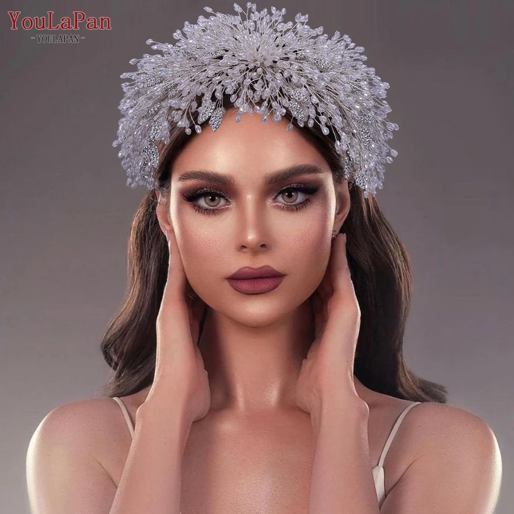 

YouLaPan HP397 Crystal Bridal Tiara Luxury Bride Crown Wedding Headbands for Women Hair Accessories Pageant Headdress Diadem